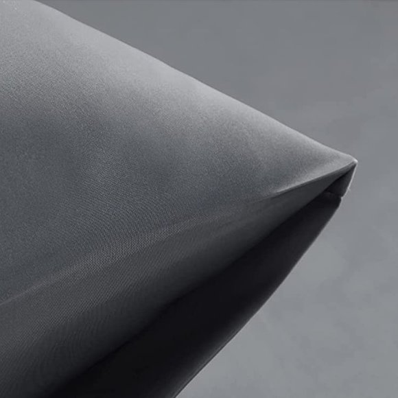 Luxury Satin Pillowcase Set Of 2  Size Pillow Case Dark Gray - Picture 5 of 5